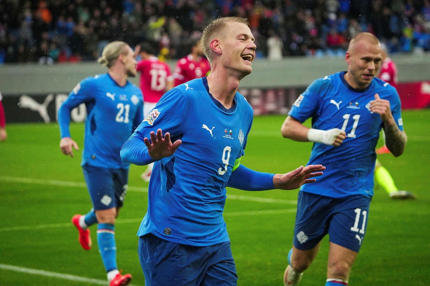 Orri Steinn skorar tvö mörk fyrir Ísland